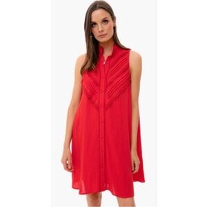 Tuckernuck Pomander Place Dutton‎ Eyelet Sleeveless Red Mini Dress Size Small